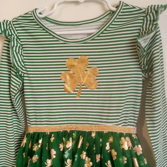 Girls Way to  Celebrate  Patrick's day long sleeve Dress Green   5 - Picture 5 of 7